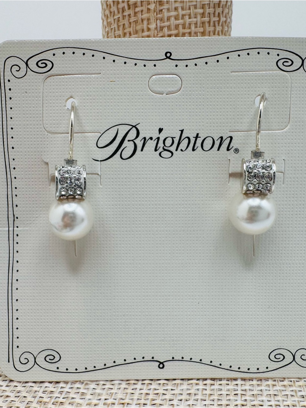 Brighton Pearl Drop Earrings and Pearl Bracelet - White